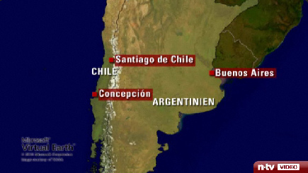 Karte mit
                Santiago, Concepcin und Buenos Aires