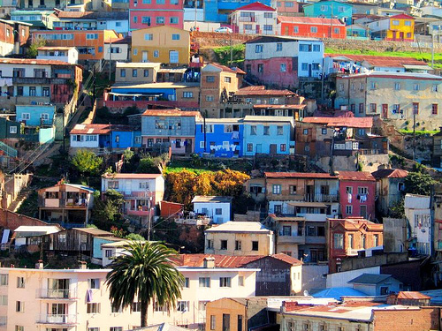 Valparaiso, Huser
                        an der Steilkste