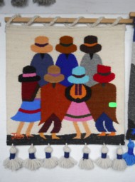 Wandbehang mit der Darstellung von
                              Frauen mit Kindern