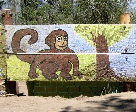 El mono
                          con el rbol, primer plano
