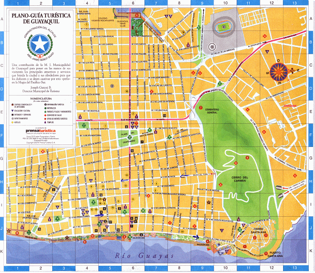 Stadtplan von Guayaquil, Stadtzentrum