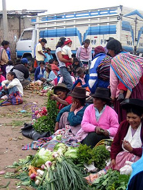 Huanta, Frauen auf dem Markt