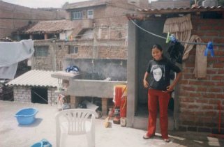 Washing clothes on the roof, Pamela