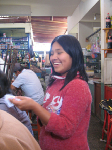 Chilca, mercado, la hija Amalia
                          sirviendo
