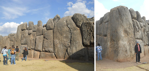 Cusco Sacsayhuamn: Die
                        Basismauern von Sacsayhuamn Teil 2,
                        vollstndige Mauern mit Gigasteinen