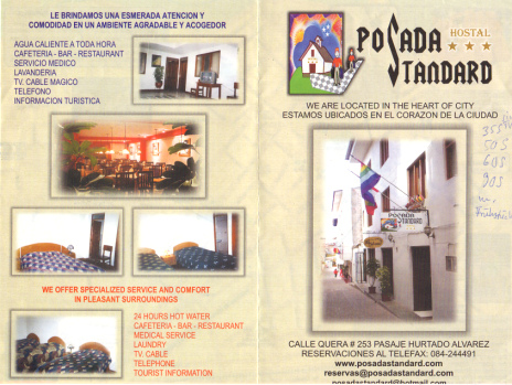 Faltblatt des Hostal Posada Standard 01,
                      Fotos und Preise