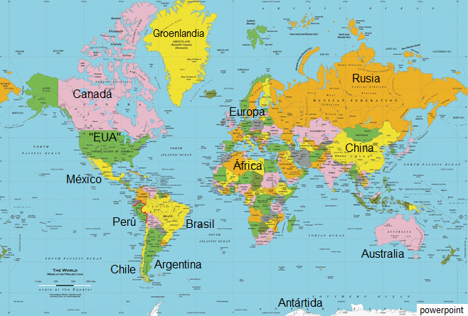 Mapa mundial con el
                            Per
