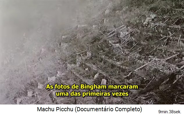 Bingham en Machu Picchu en 1912: cortaron los
                      rboles en las terrazas de la zona agrcola