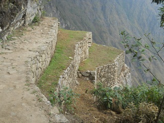 Machu Picchu, camino al puente Inca pasando ms
                    terrazas agricolas
