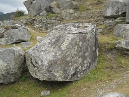 Der grosse Steinbruch von Machu Picchu: Stein mit flachen Schnittflchen