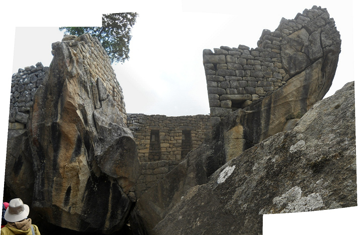 Machu Picchu: Condor-Adler-Gefngnis oder Condor-Adlertempel, Panoramafoto