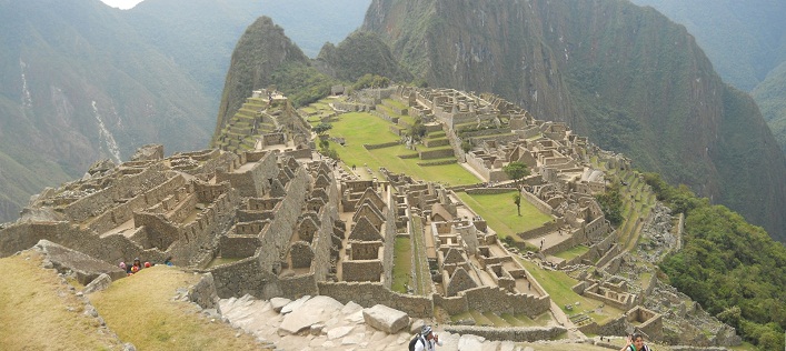 Sicht auf Machu Picchu, Panoramafoto