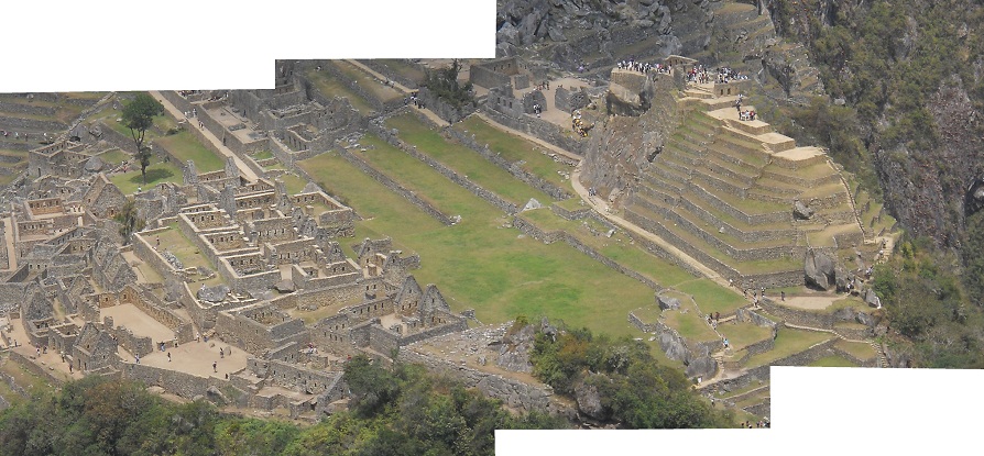 Pueblito Huaynapicchu, vista del sector central                    de Machu Picchu primer plano
