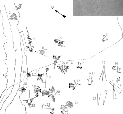 Karte mit den Linien von Nasca von
              der Webseite elultimoquecierralapuerta