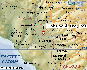 Karte mit Nasca und
                        Cahuachi