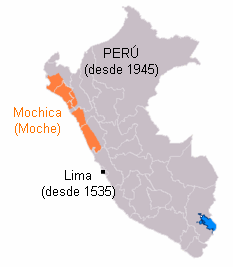 Mapa con
                          indicacin de la cultura Mochica (Moche)