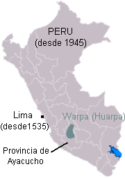 Mapa de la
                cultura Warpa (Huarpa)