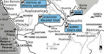 Mapa de
                          la ciudad de Wari en la regin de Ayacucho de
                          hoy