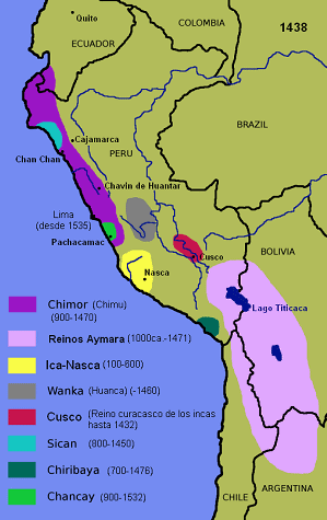 Mapa de
                        la costa del oeste de Amrica del Sur en el ao
                        1438