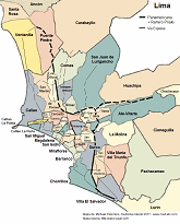 Mapa de Lima con
                                            distritos, autopistas y red
                                            de avenidas