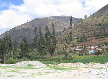 Ein Weiler in der landwirtschaftlichen Ebene
                      bei Acobamba