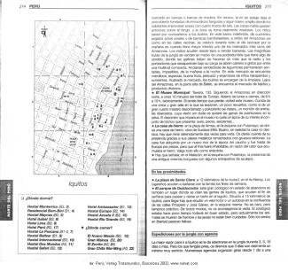 Tourist information about Iquitos
                          (Trottamundos), p. 214-215