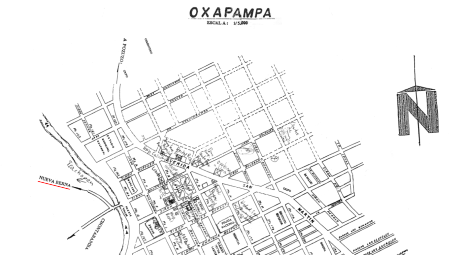 Plan de la ciudad de Oxapampa con la
                          indicacin de Nueva Berna con color