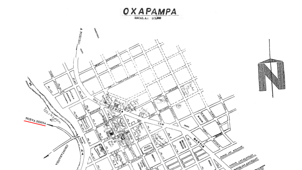 Plan de la ciudad de Oxapampa con
                        "Nueva Berna"