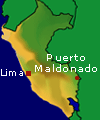 Map with the
              positions of Lima and Puerto Maldonado